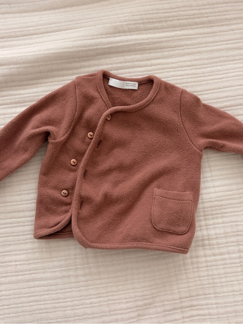 Zara Kids Button-Front Sweater in Dusty Rose